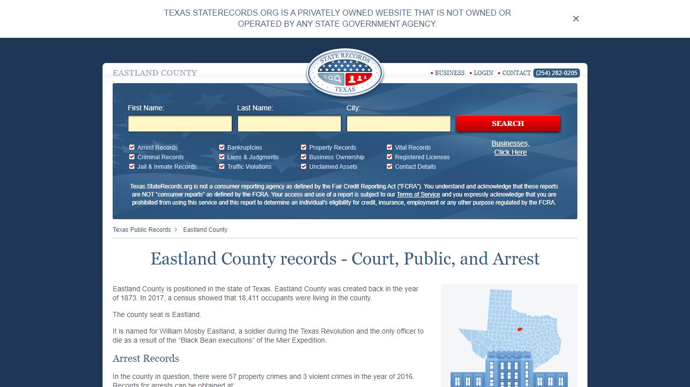 Eastland County records - Court, Public, and Arrest